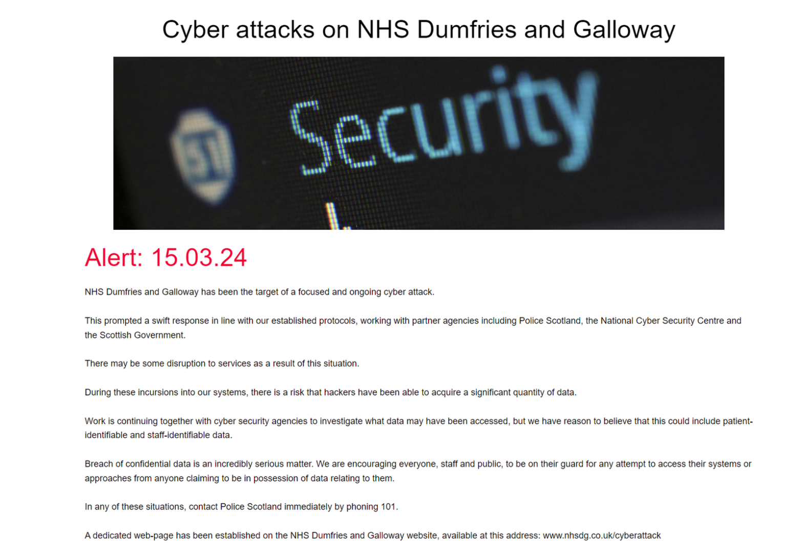 NHS Scotland hit by ‘ongoing’ cyber attack amid fears hackers have stolen patients’ personal data