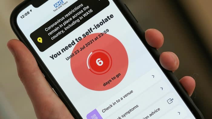 Number of alerts sent by NHS Covid app falls sharply